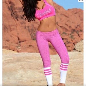 Bombshell Sportswear Heathered Pink sock leggings small